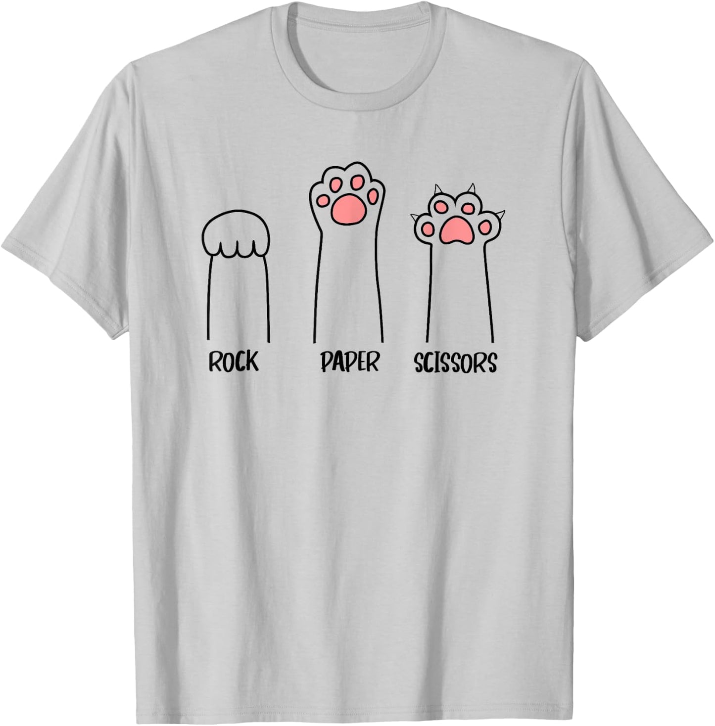 Rock Paper Scissors Cat paw Men Women Kids T-Shirt - T-Shirt | Ash