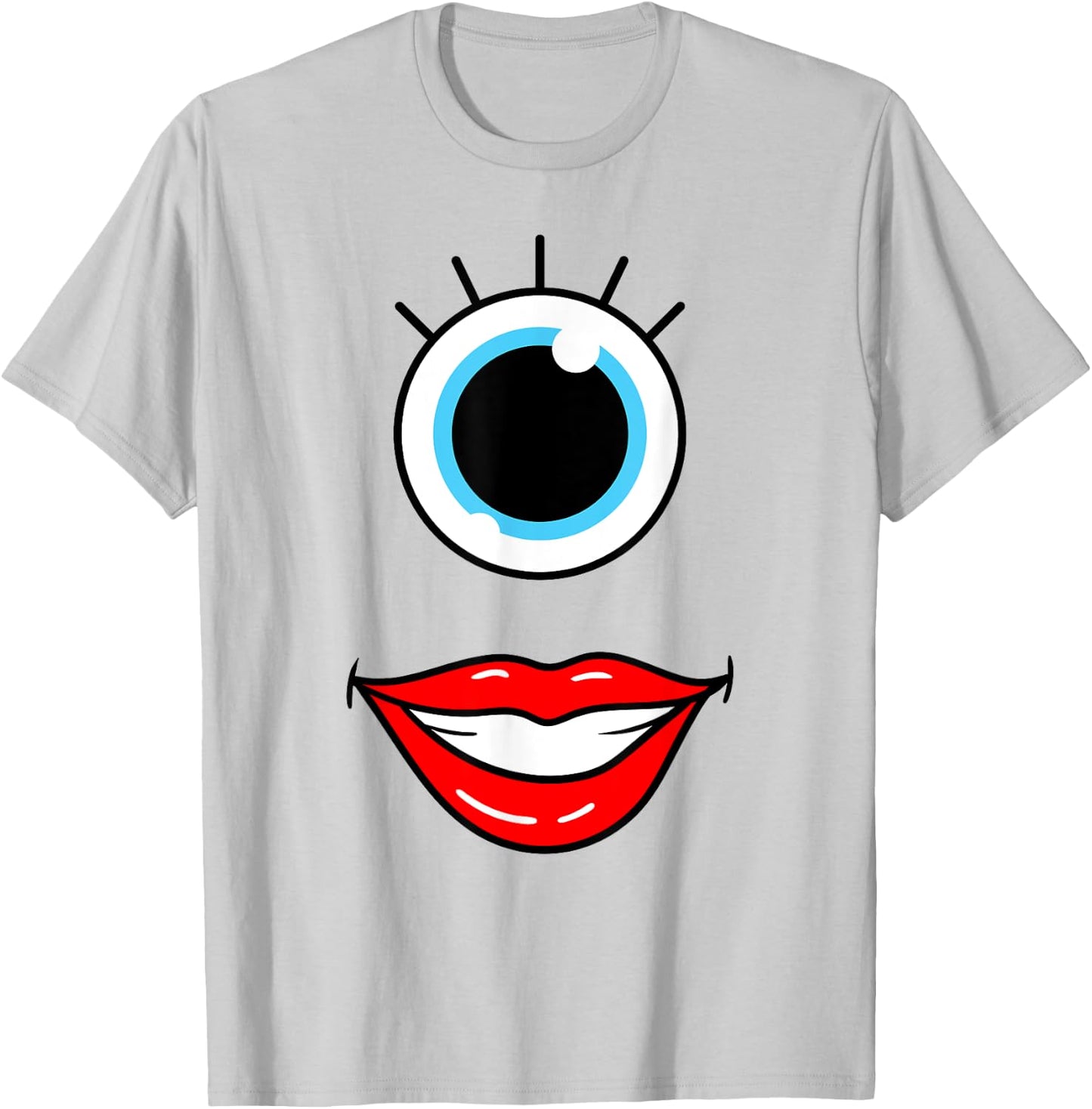 Funny Scary Monster Face One Eye Woman's Halloween Costume T-Shirt - T-Shirt | Ash