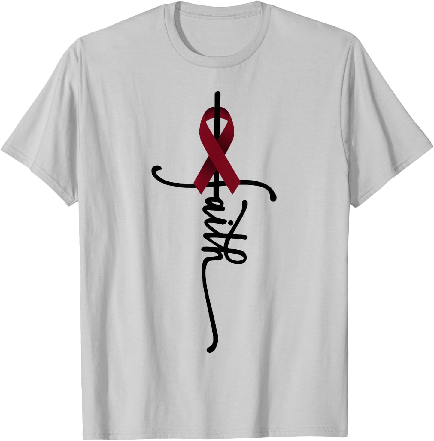 Multiple Myeloma Cancer Faith Multiple Myeloma Cancer T-Shirt - T-Shirt | Ash