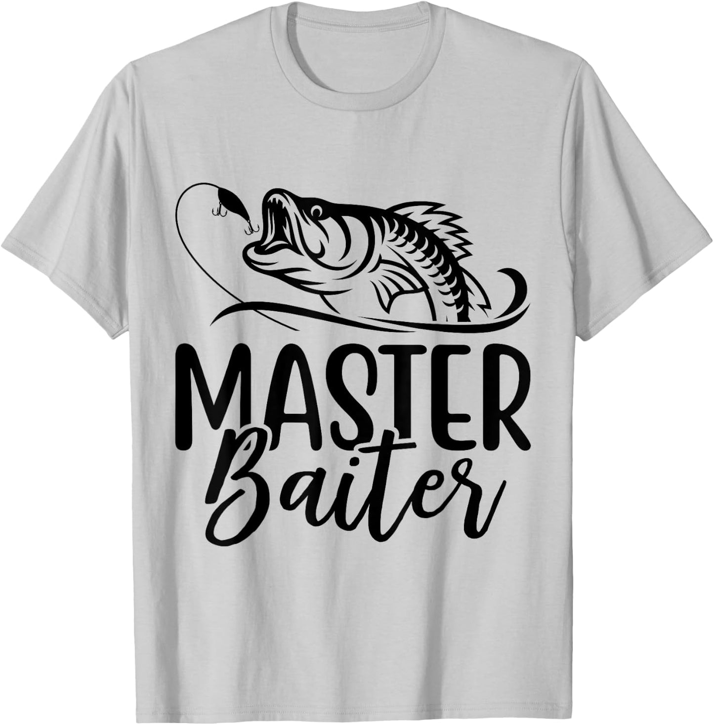 Master Baiter Vintage Bass Fishing Funny Angler T-Shirt - T-Shirt | Ash