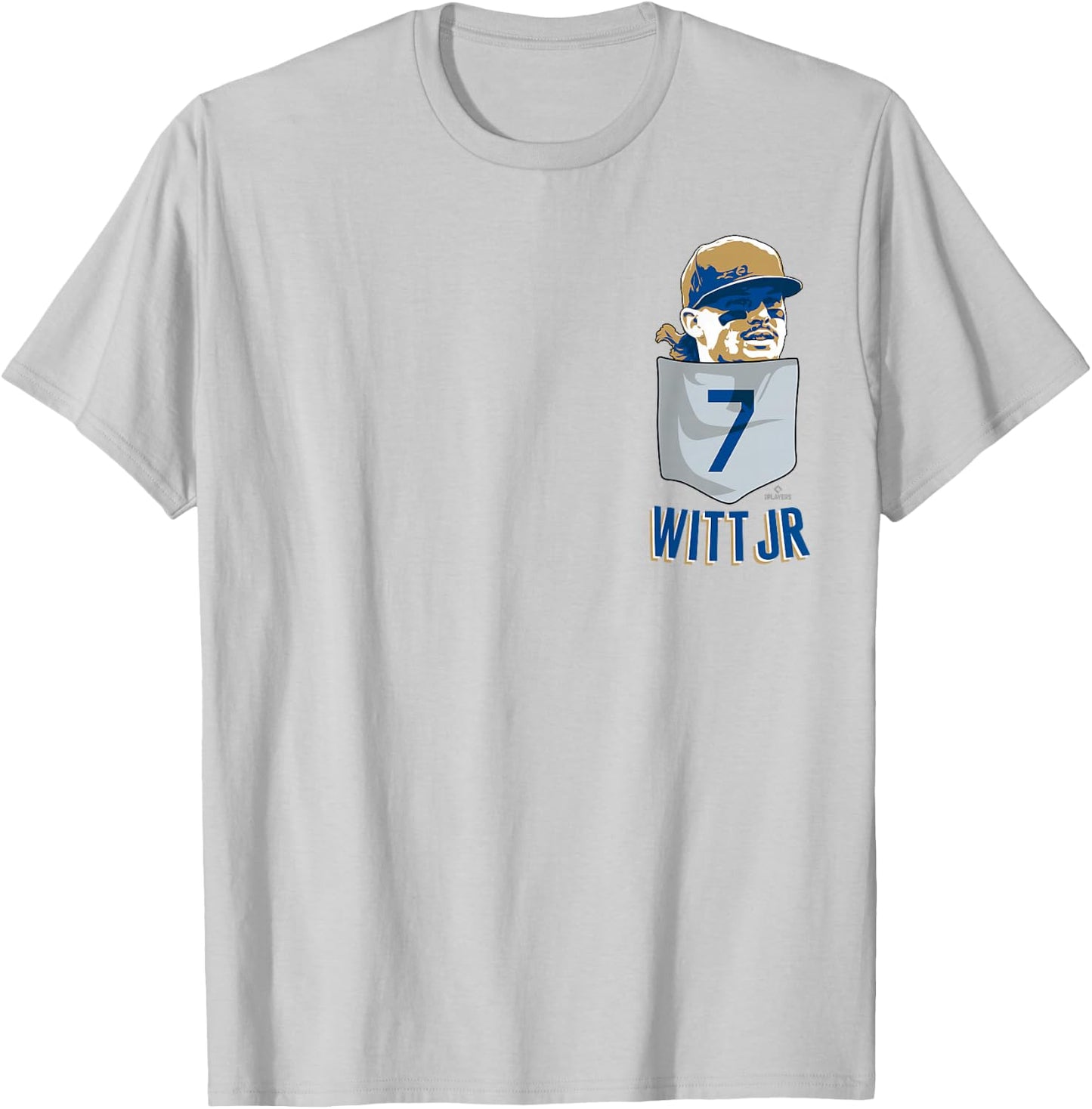 Bobby WITT Jr. Kansas City Baseball Pocket MLBPA T-Shirt - T-Shirt | Ash