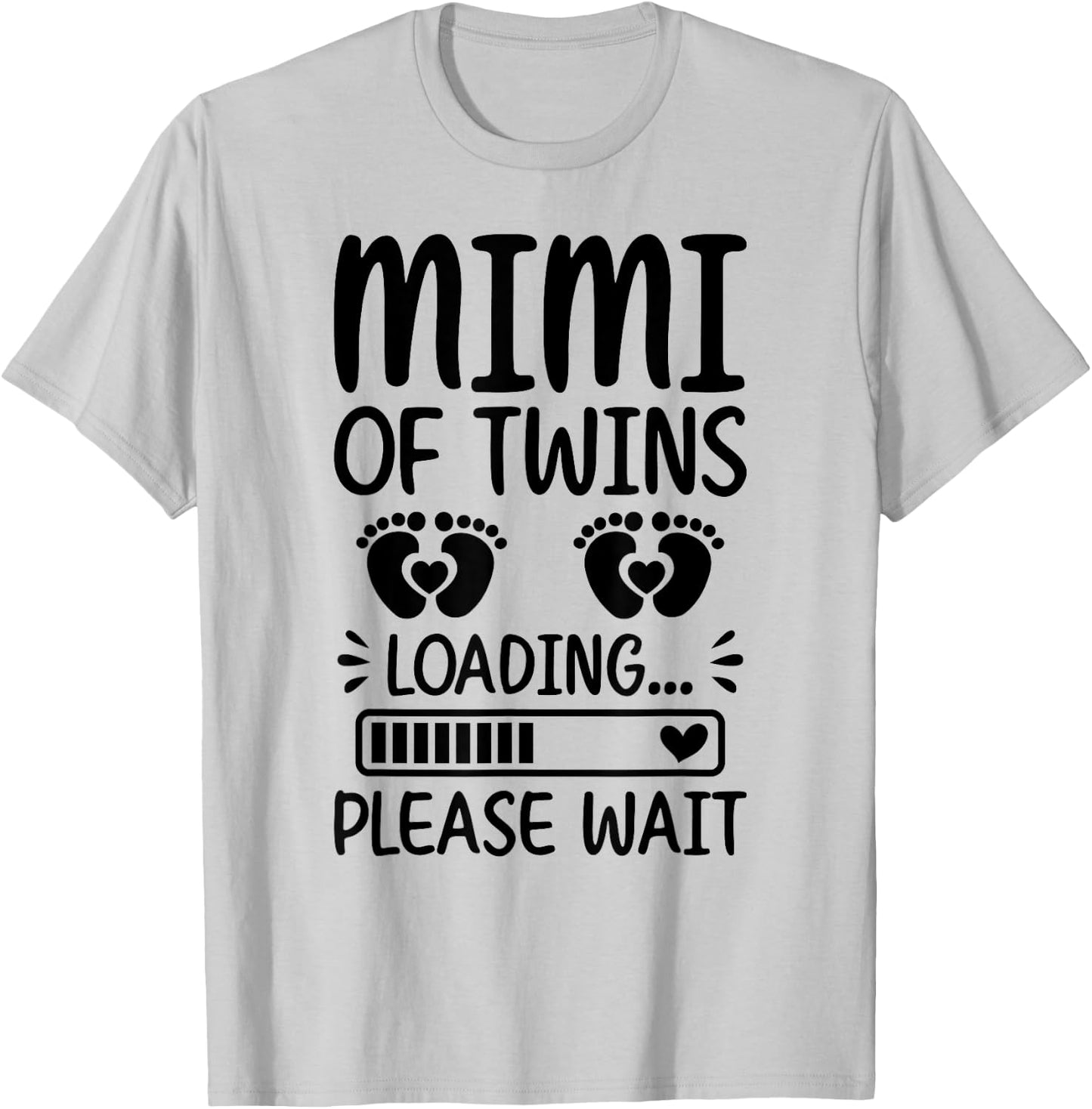 Soon To Be Mimi Of Twins Loading Promoted To Twin Mimi T-Shirt - T-Shirt | Ash