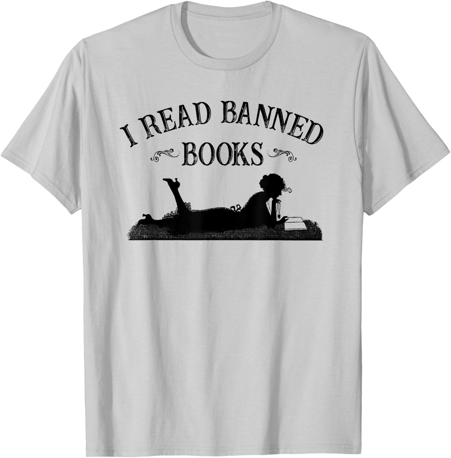 Retro Vintage I Read Banned Books Literature Lover T-Shirt - T-Shirt | Ash