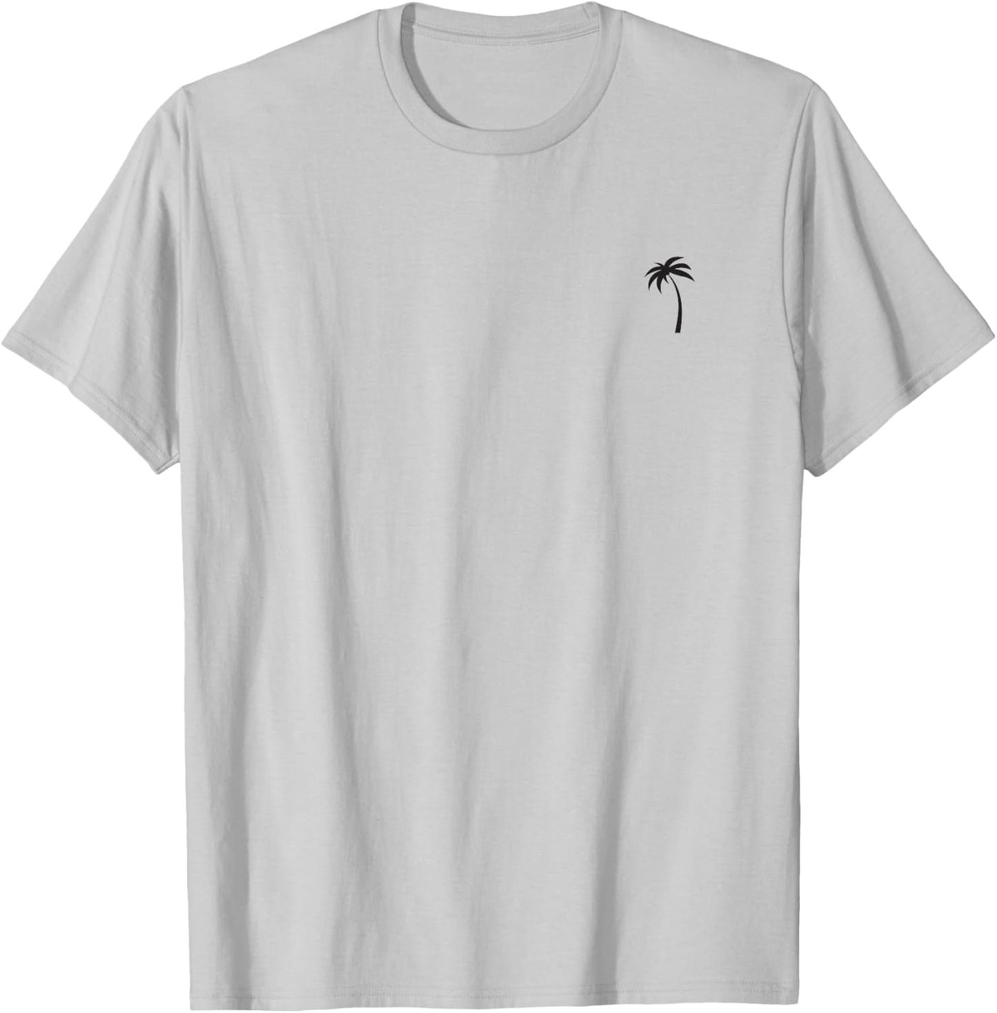 I Live Life Palm Tree Minimalist Left Chest Graphic Tropical T-Shirt - T-Shirt | Ash
