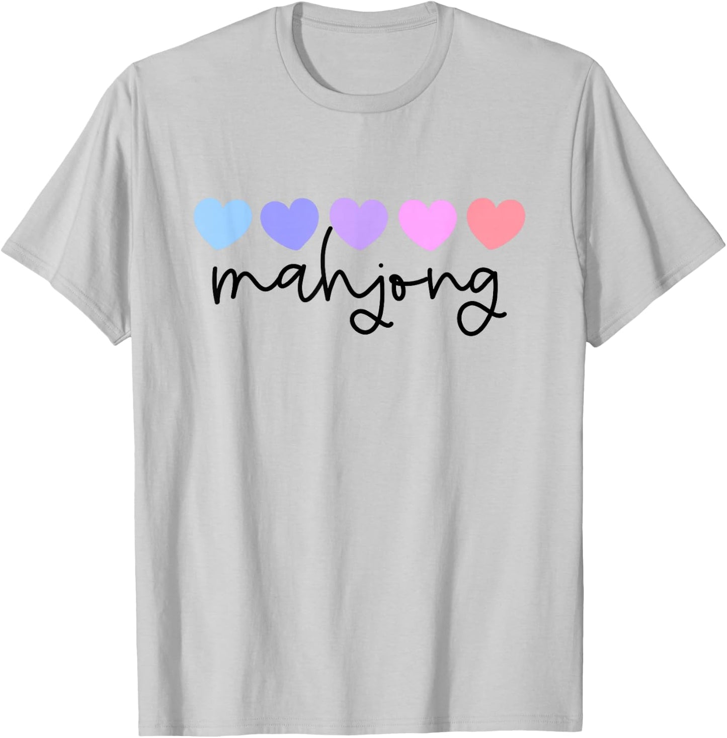 Mahjong Lover Heart Women Girls or Mom T-Shirt - T-Shirt | Ash