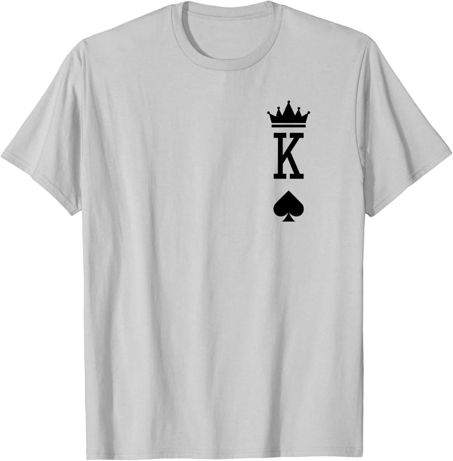 King of Spade Playing Card Vintage Crown T-Shirt - T-Shirt | Ash