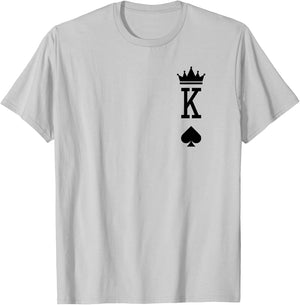 King of Spade Playing Card Vintage Crown T-Shirt - T-Shirt | Ash