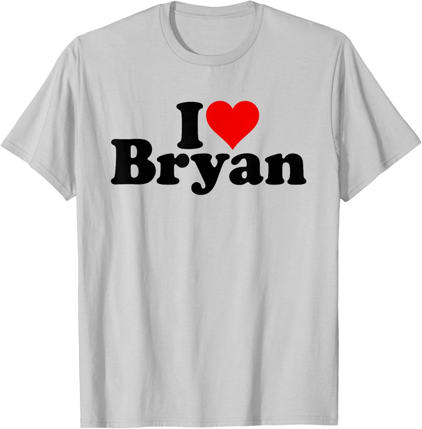 I Love Heart Bryan T-Shirt - T-Shirt | Ash
