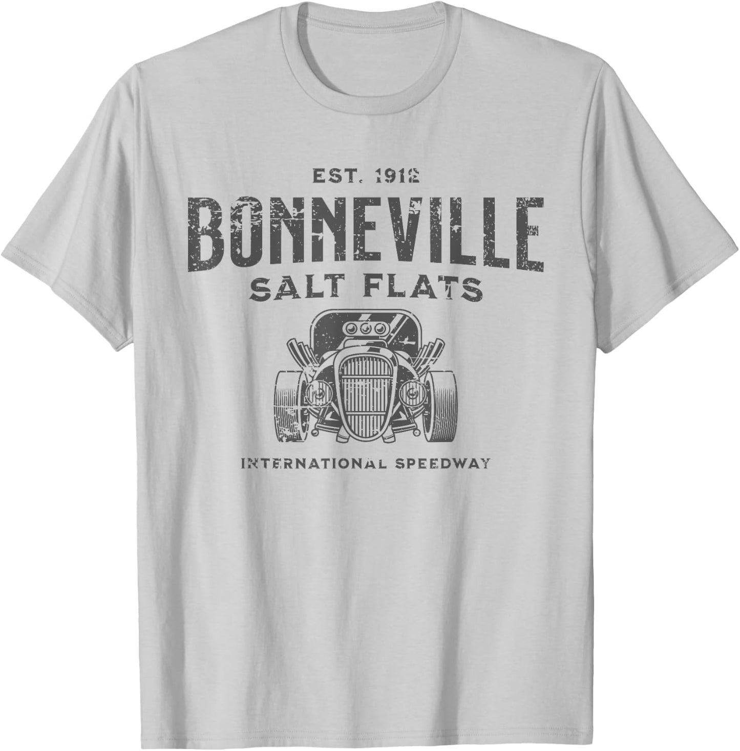 Bonneville Salt Flats Utah Distressed Design T-Shirt - T-Shirt | Ash