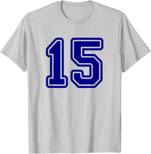 Blue Sport Team #15 T-Shirt - T-Shirt | Ash