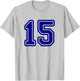 Blue Sport Team #15 T-Shirt - T-Shirt | Ash
