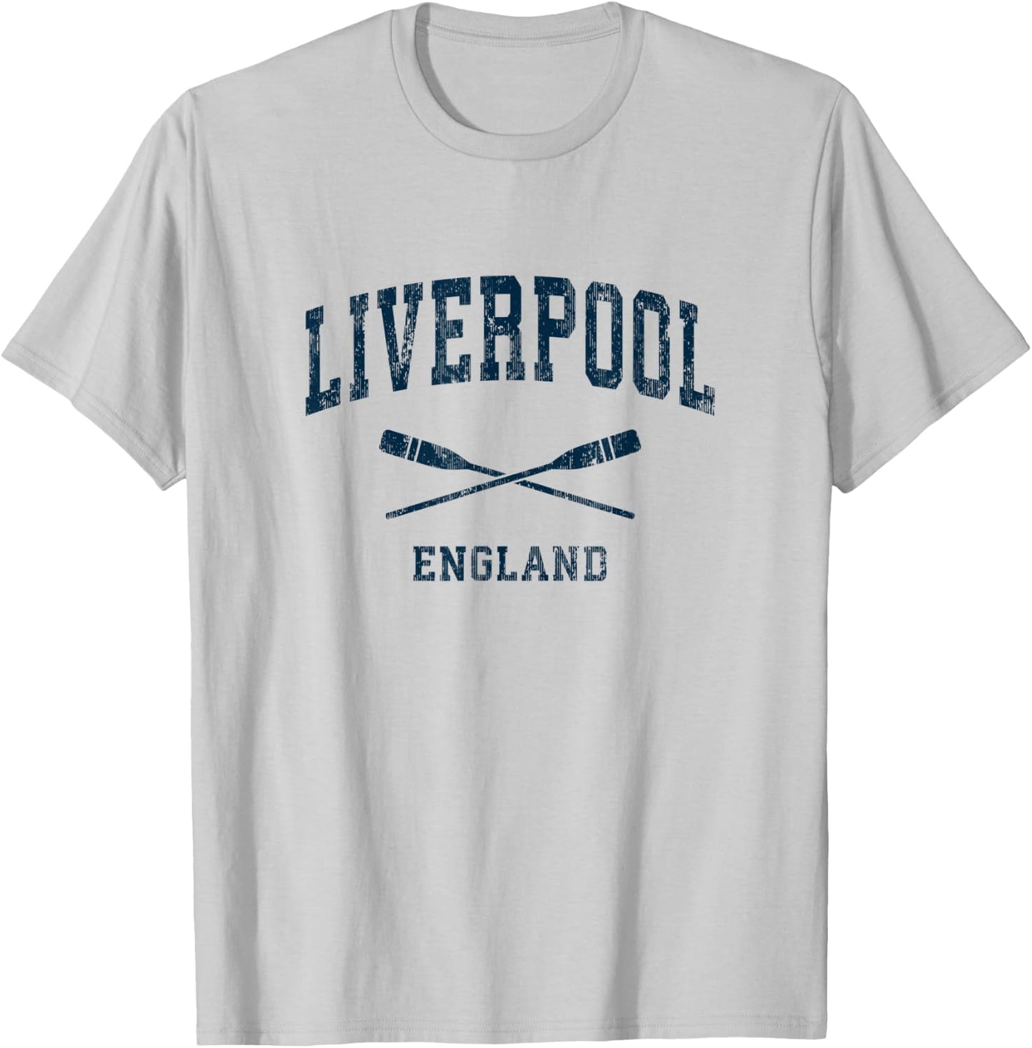 Liverpool England Vintage Nautical Paddles Sports Oars T-Shirt - T-Shirt | Ash