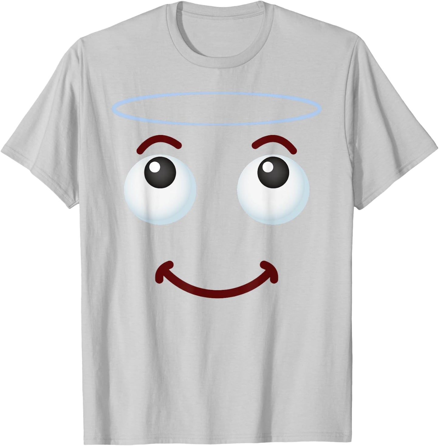 Group Costume Halloween Team Outfit Holy Halo Angel Emoticon T-Shirt - T-Shirt | Ash