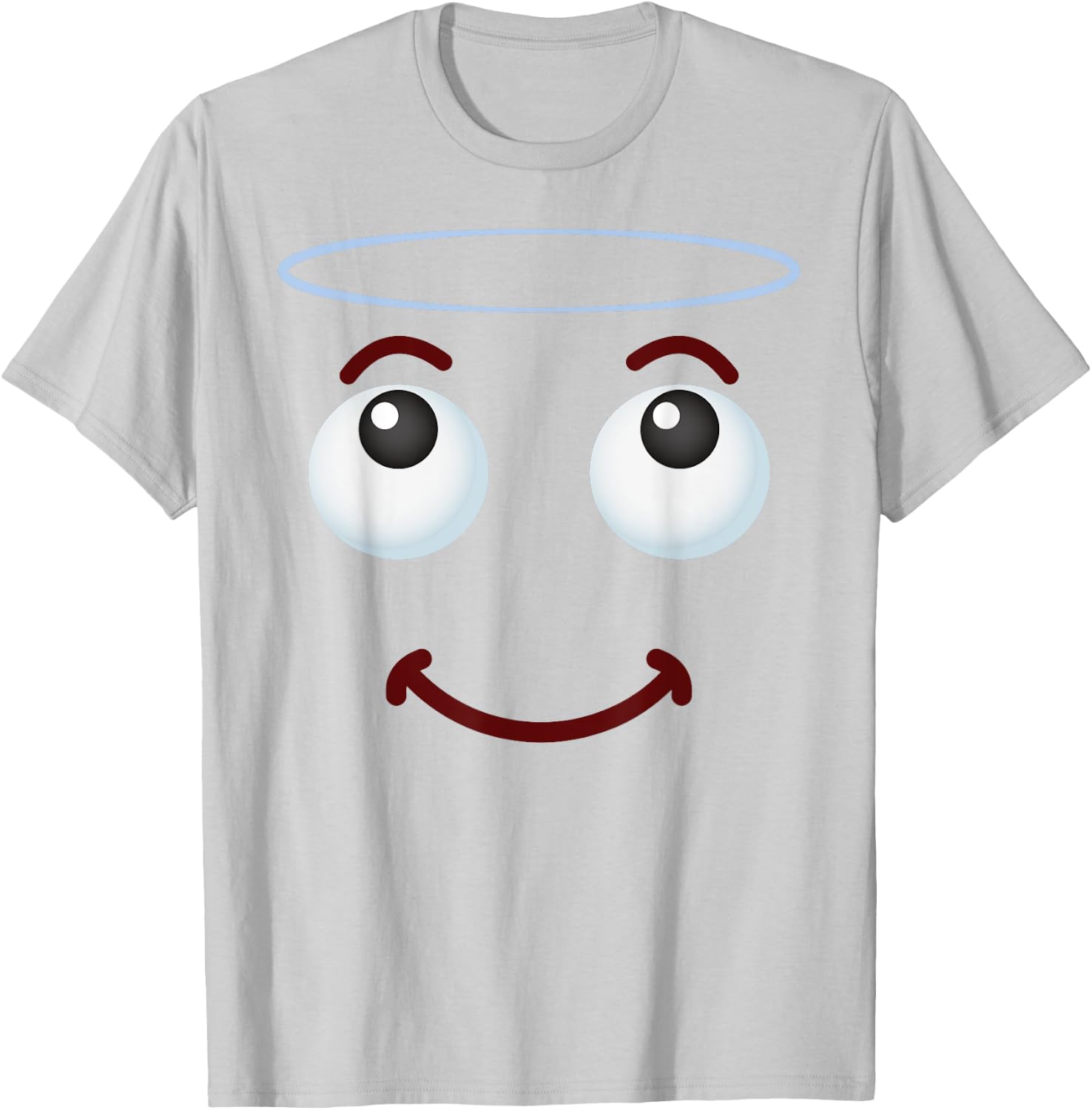 Group Costume Halloween Team Outfit Holy Halo Angel Emoticon T-Shirt - T-Shirt | Ash