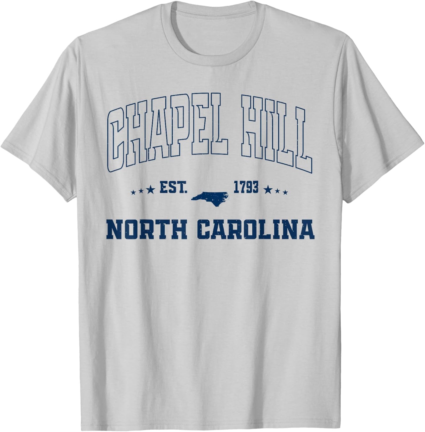 Vintage Chapel Hill North Carolina NC Navy Sports Athletic T-Shirt - T-Shirt | Ash
