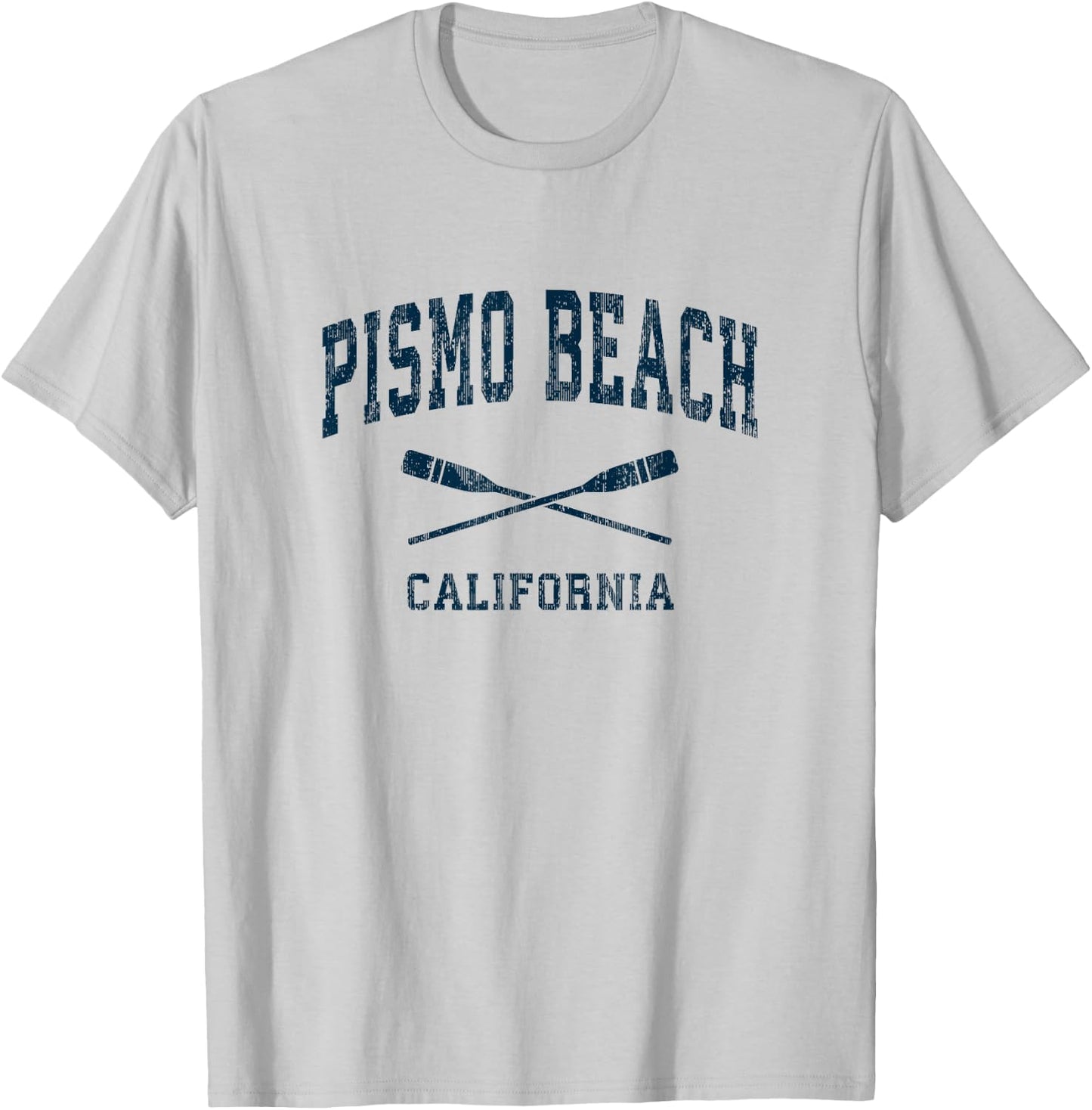 Pismo Beach California Vintage Nautical Paddles Sports Oars T-Shirt - T-Shirt | Ash