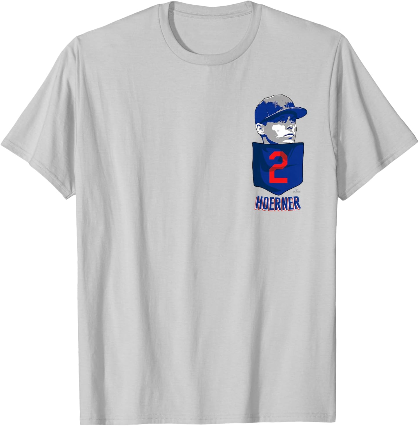 Nico Hoerner Chicago Baseball Pocket MLBPA T-Shirt - T-Shirt | Ash