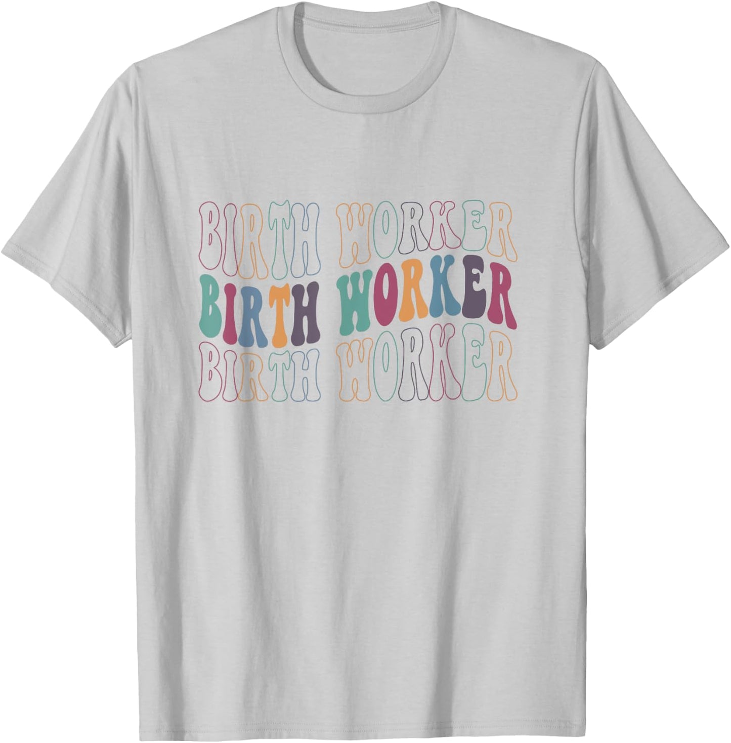 Retro Birth Worker Doula Home Birth Midwife Delivery Nurse T-Shirt - T-Shirt | Ash