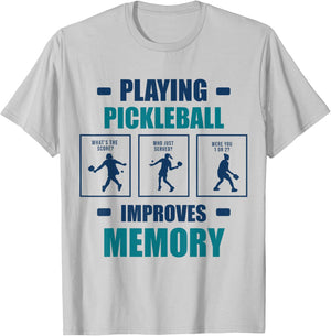 Playing Pickleball Improves Memory Funny Pickleball Women T-Shirt - T-Shirt | Ash