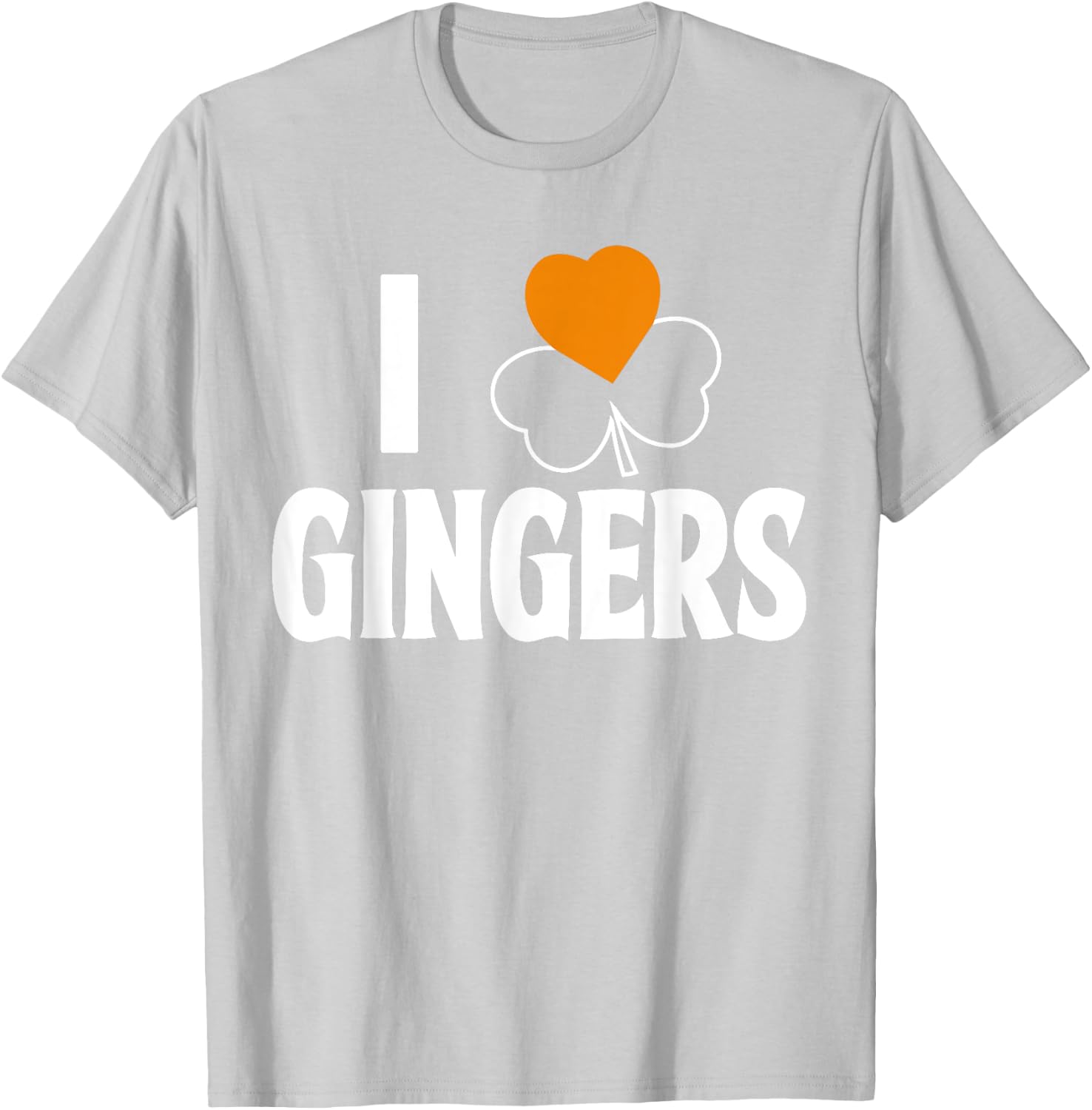 I Love Gingers Heart Shamrock Redhead Lover Irish T-Shirt - T-Shirt | Ash