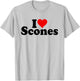 I Love Heart Scones T-Shirt - T-Shirt | Ash