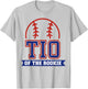 Tio of Rookie 1st Birthday Baseball Theme Matching Party T-Shirt - T-Shirt | Ash
