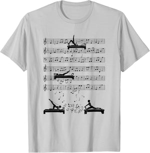 Funny Reformer Pilates music Note fitness Reformer music T-Shirt - T-Shirt | Ash