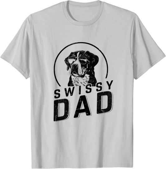 Swissy Dad Dog Owner Gifts Funny Dog Dad Christmas T-Shirt - T-Shirt | Ash
