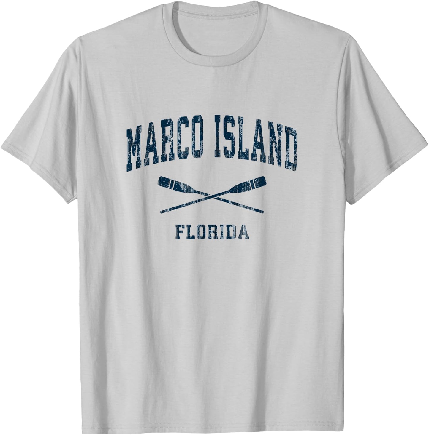 Marco Island Florida Vintage Nautical Paddles Sports Oars T-Shirt - T-Shirt | Ash