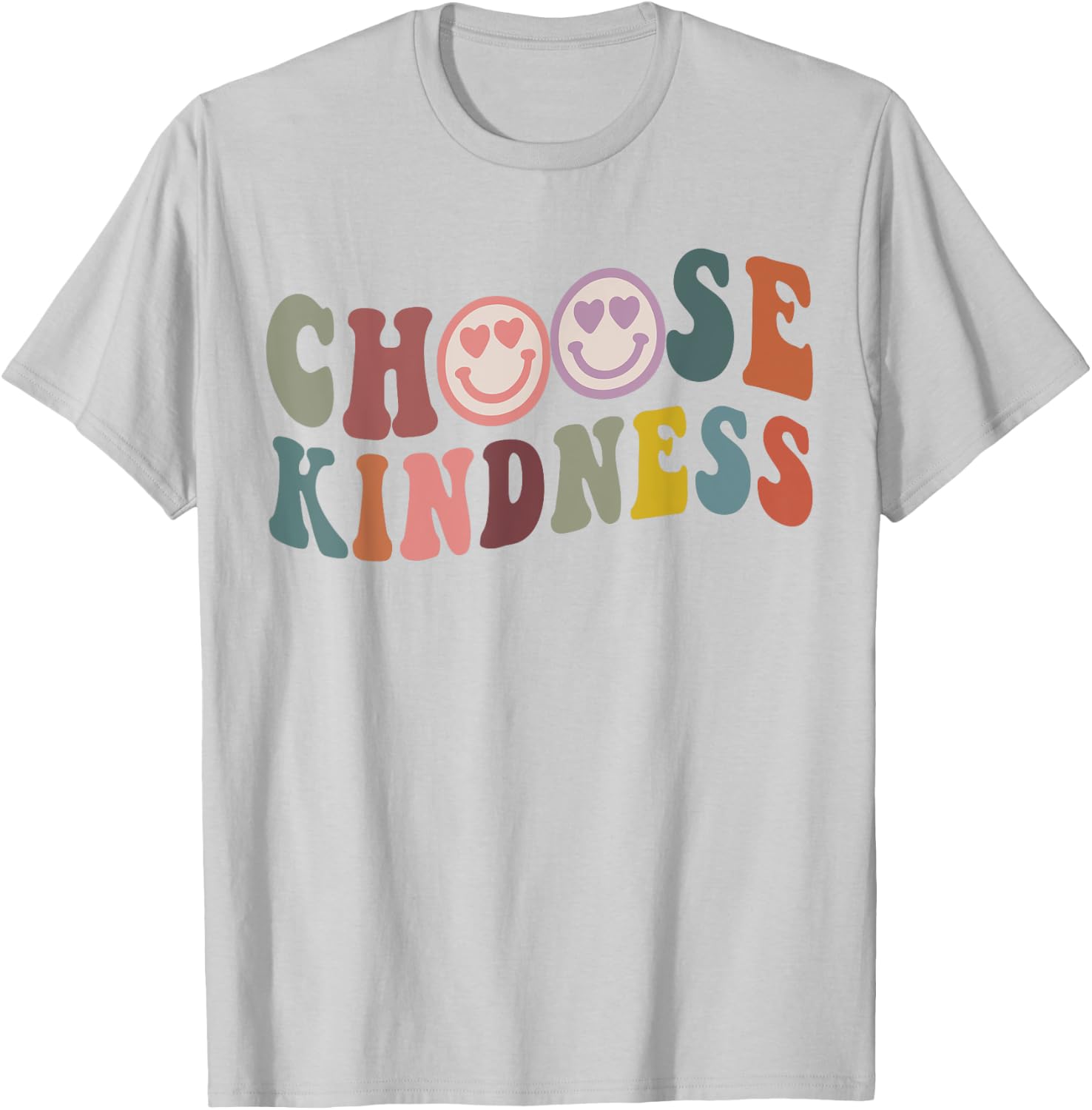 Retro Vintage Smile Face Choose Kindness Lover spiritual T-Shirt - T-Shirt | Ash