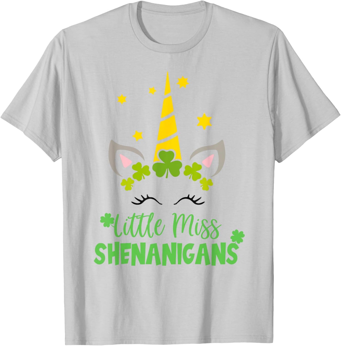 Irish Little Miss Shenanigan St Patrick Day Funny Women Girl T-Shirt - T-Shirt | Ash