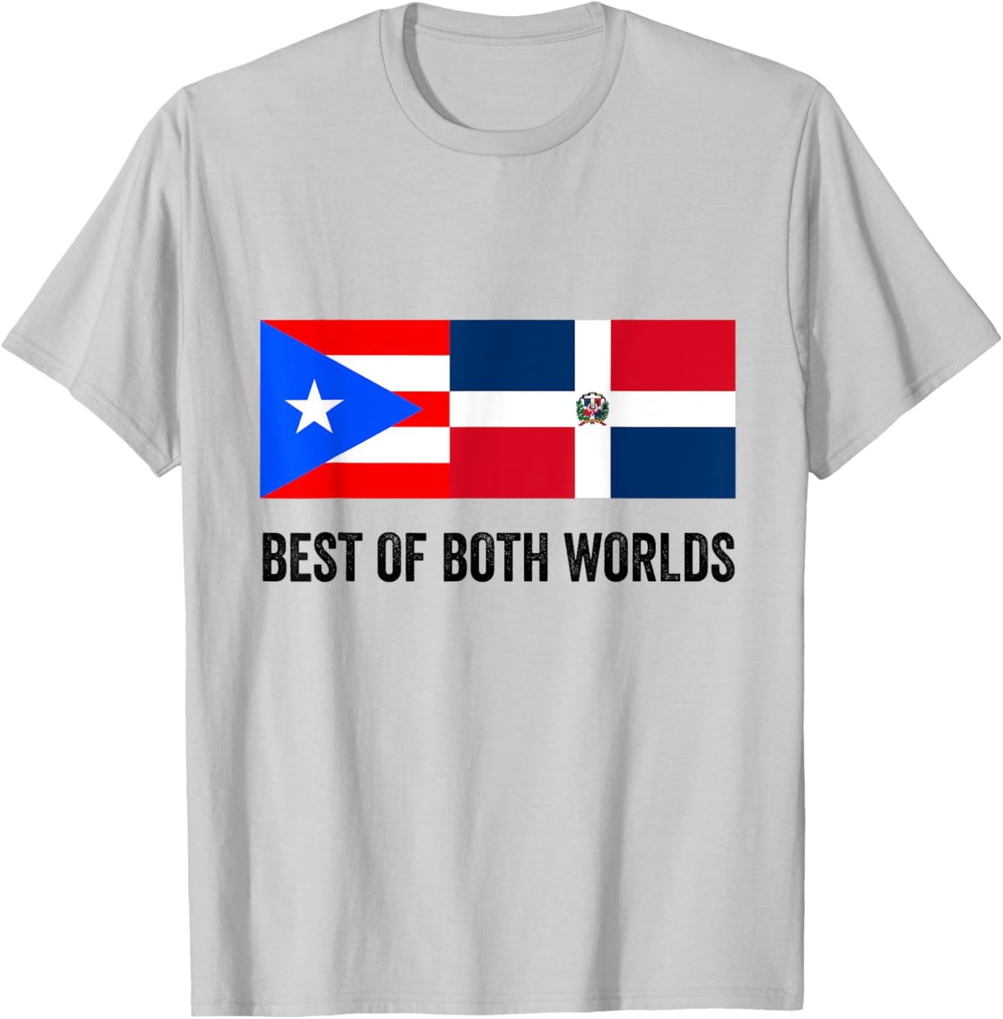 Half Puerto Rican Half Dominican Flag Boricua Domis PR RD T-Shirt - T-Shirt | Ash
