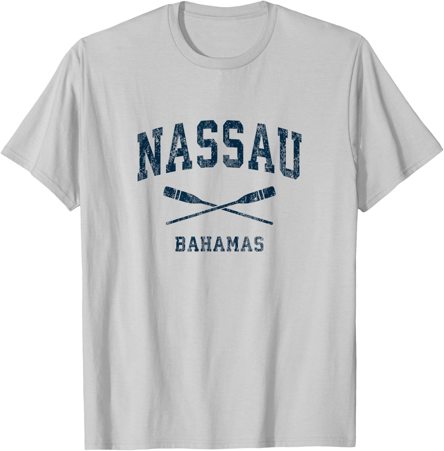 Nassau Bahamas Vintage Nautical Paddles Sports Oars T-Shirt - T-Shirt | Ash