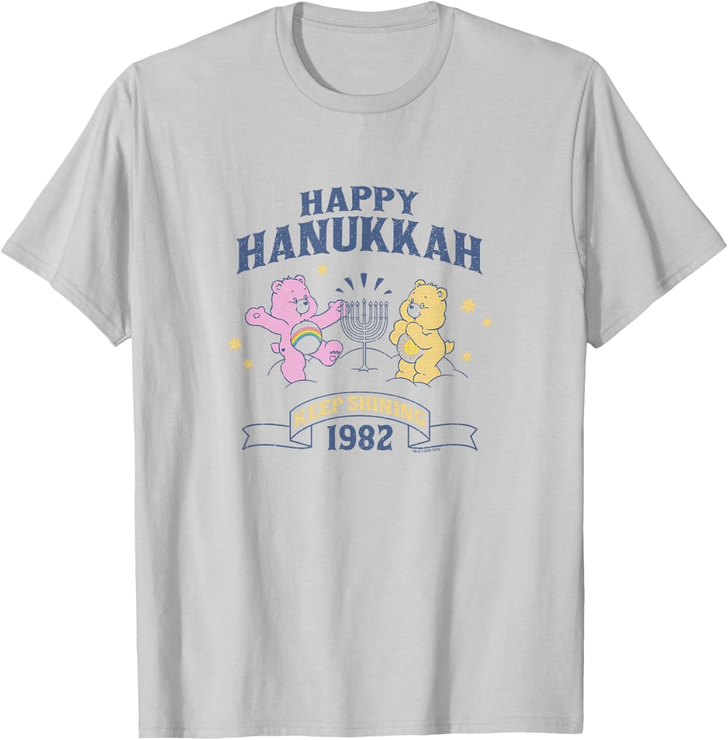 Care Bears Happy Hanukkah Keep Shining 1982 Vintage Holiday T-Shirt - T-Shirt | Ash