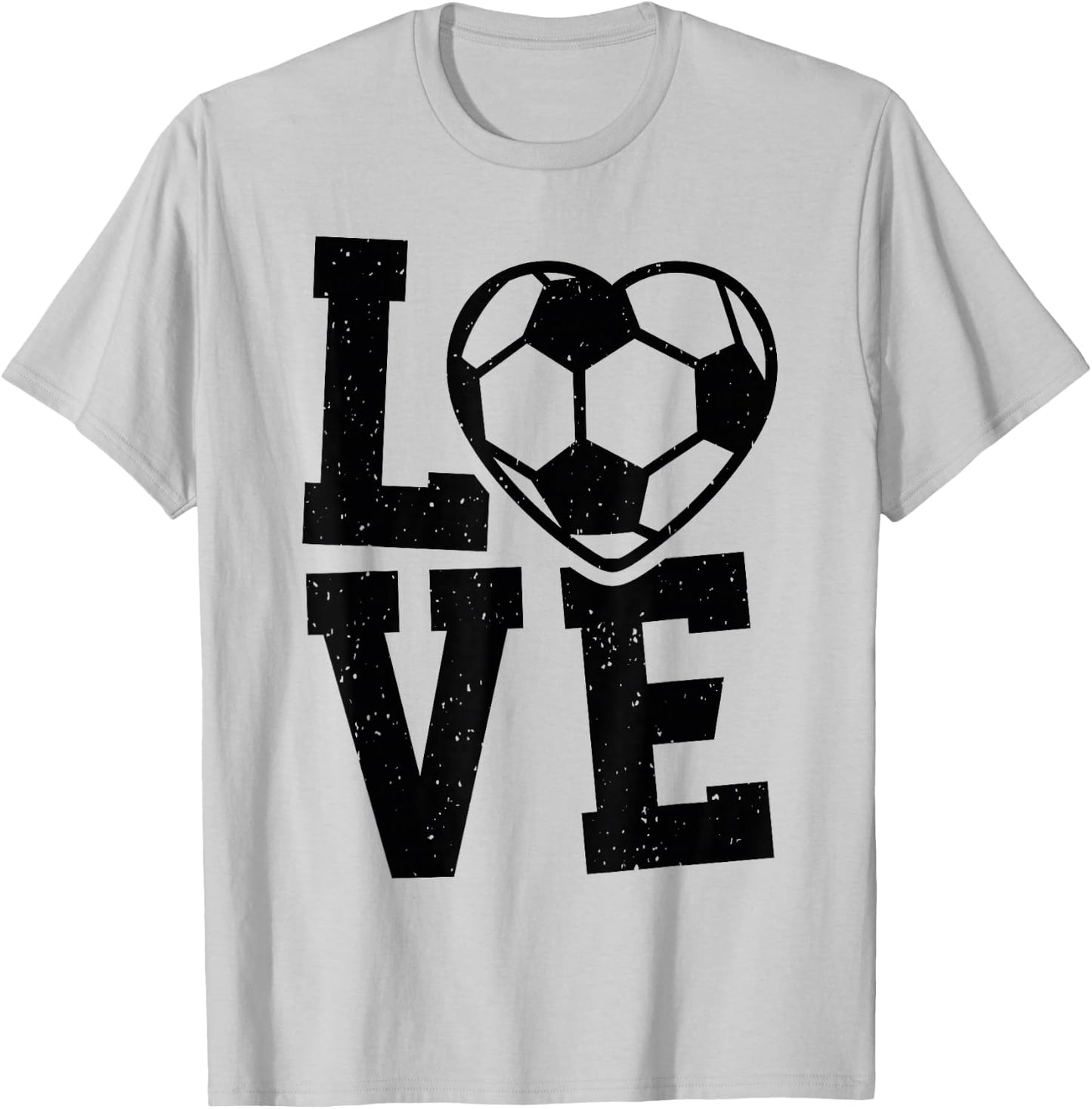 Love Heart Soccer Team Design for Sport Fans Player T-Shirt - T-Shirt | Ash