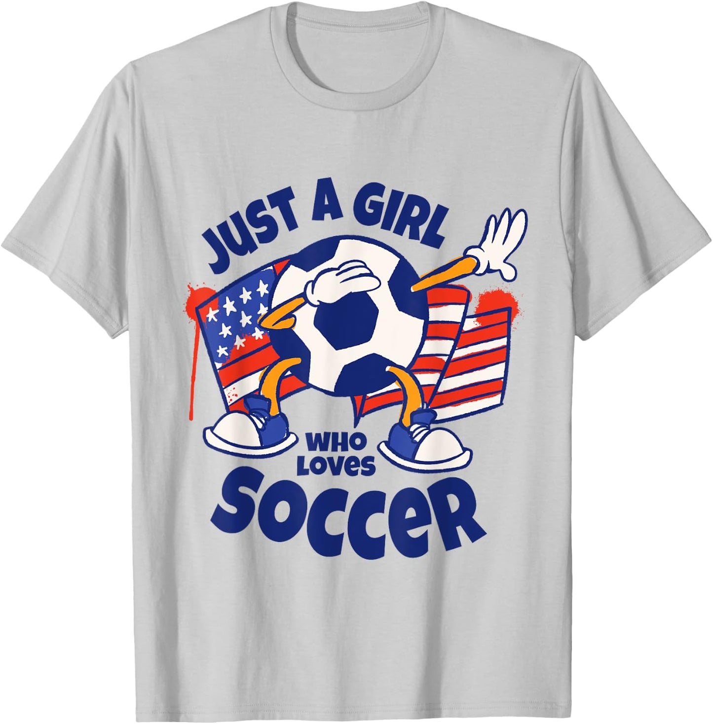 Just a Girl Who Loves Soccer Kids Girl Teen Football T-Shirt - T-Shirt | Ash