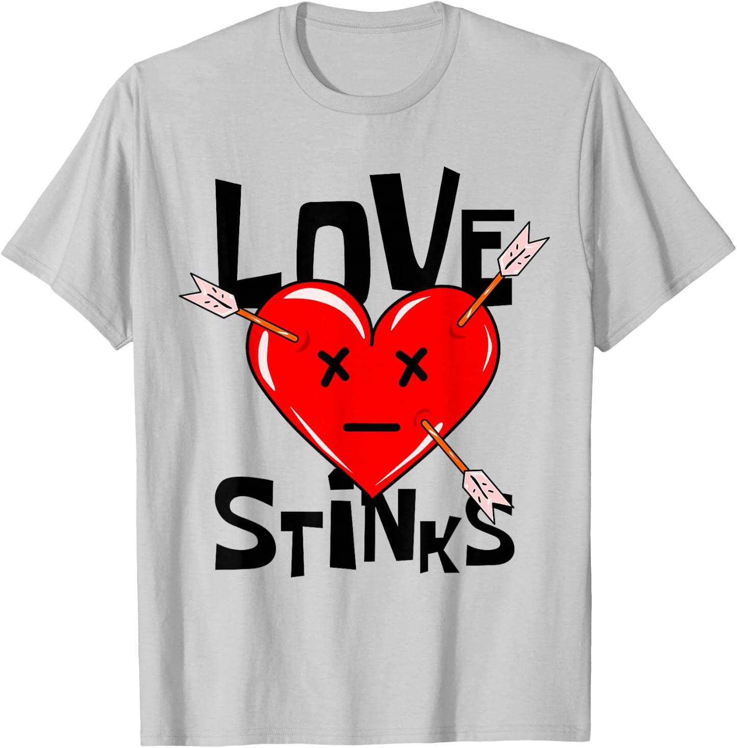 Love Stinks, Anti Valentines Day T-Shirt - T-Shirt | Ash