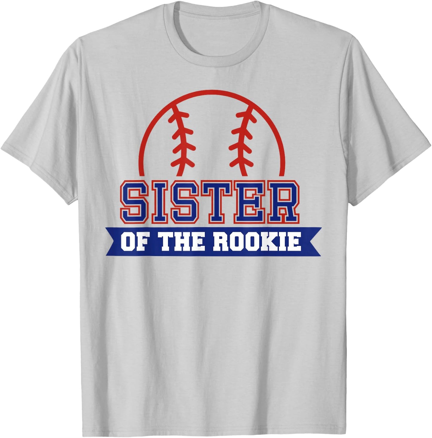 Sister of Rookie 1st Birthday Baseball Theme Matching Party T-Shirt - T-Shirt | Ash