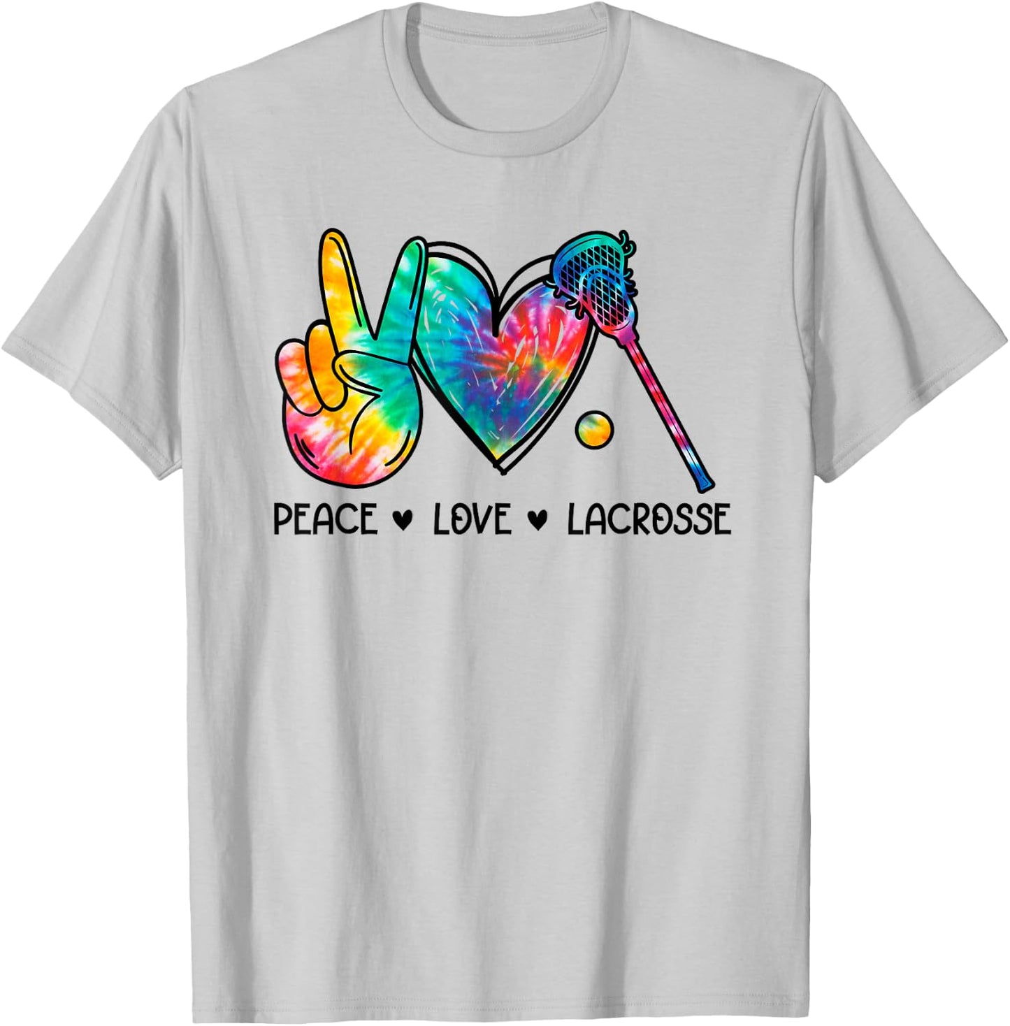 Peace Love Lacrosse T-Shirt - T-Shirt | Ash