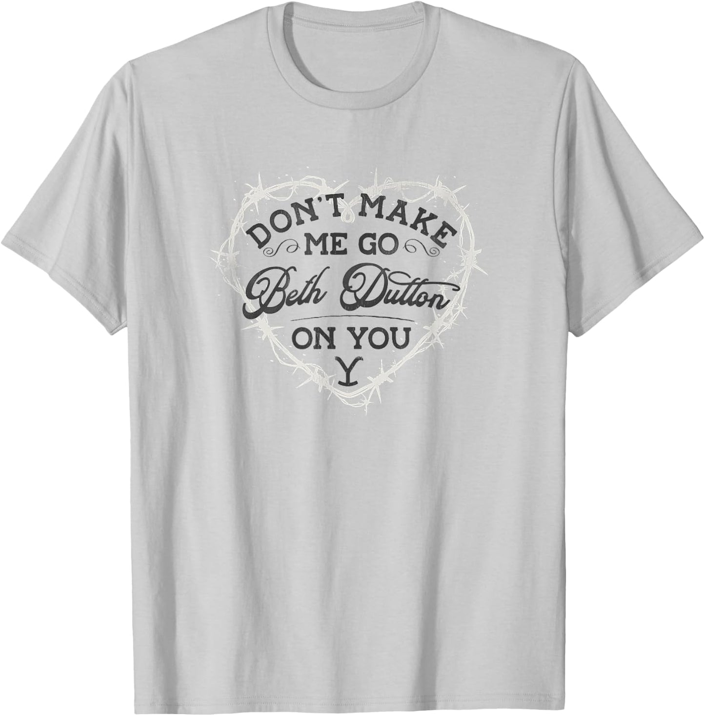 Yellowstone Dutton Ranch Beth Heart T-Shirt - T-Shirt | Ash