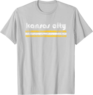 Kansas City Missouri Retro Vintage Weathered Throwback T-Shirt - T-Shirt | Ash