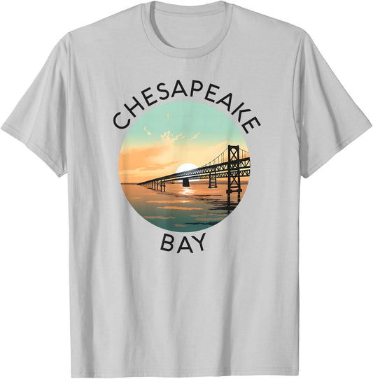 Chesapeake Bay Bridge Maryland Annapolis Kent Island Crab T-Shirt - T-Shirt | Ash