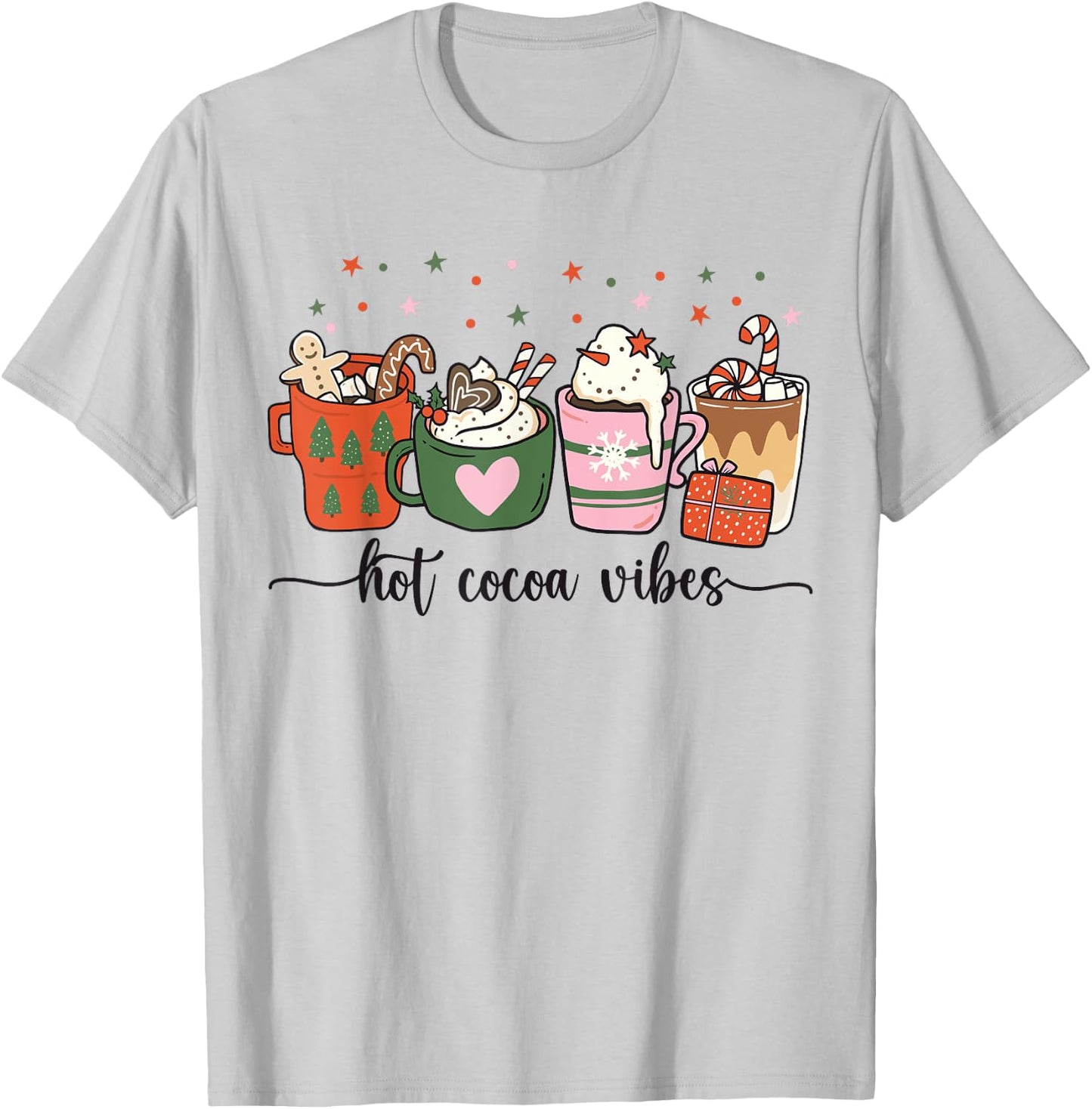 Hot Cocoa Vibes Cute Hot Chocolate Cozy Festive Christmas T-Shirt - T-Shirt | Ash