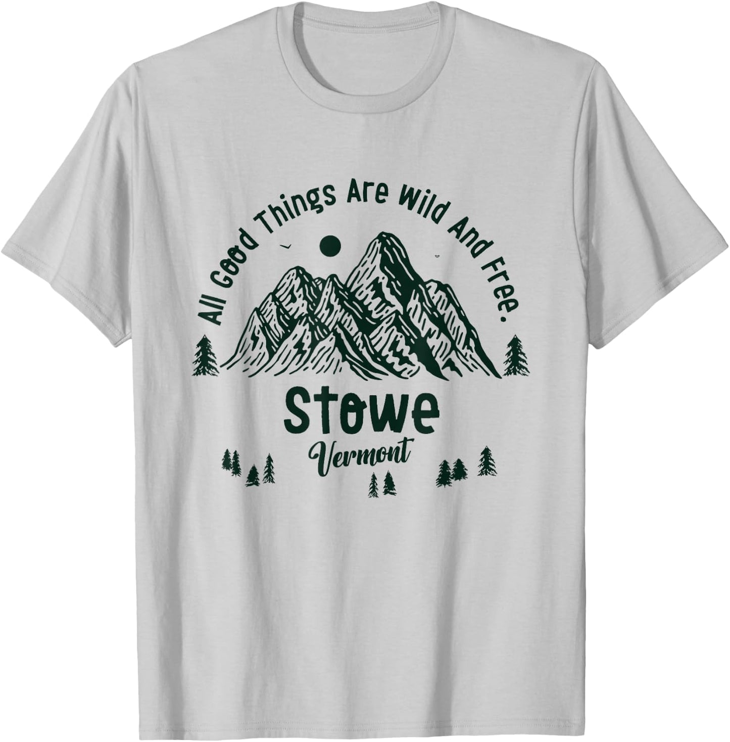 Stowe Mountains Vermont Hiking Outdoors Vintage T-Shirt - T-Shirt | Ash