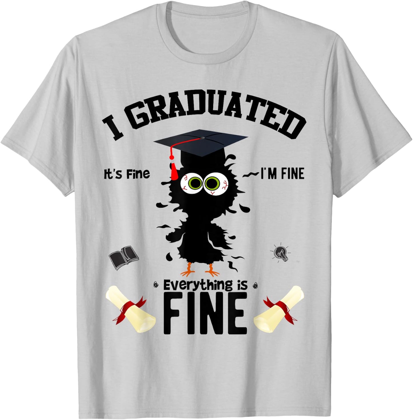 I Graduated Funny Chicken Graduation Graduate Class 2023 T-Shirt - T-Shirt | Ash