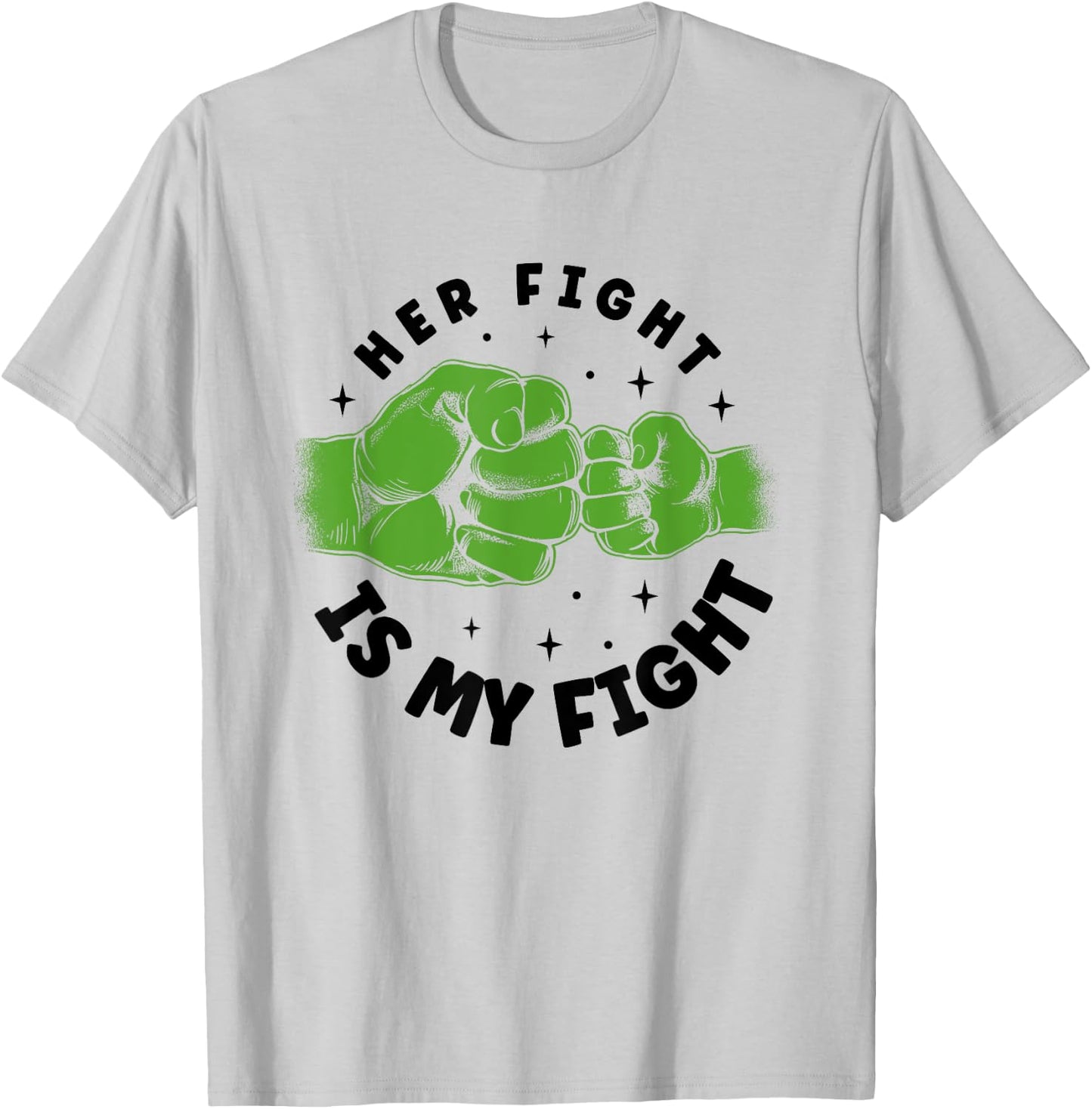 Her Fight Is My Fight Liver Cancer Awareness Survivor T-Shirt - T-Shirt | Ash