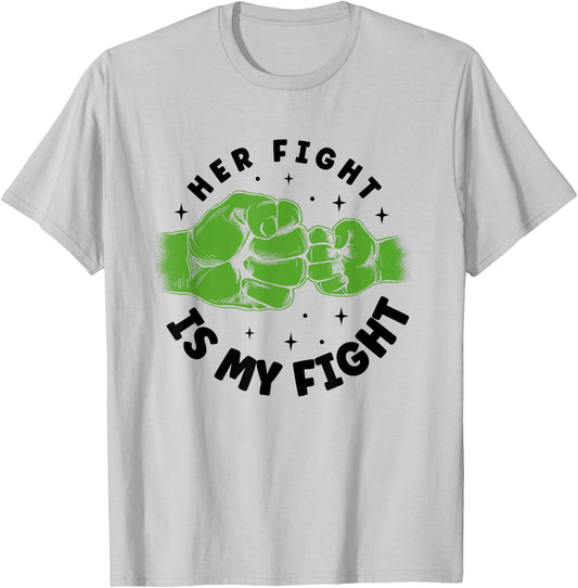 Her Fight Is My Fight Liver Cancer Awareness Survivor T-Shirt - T-Shirt | Ash