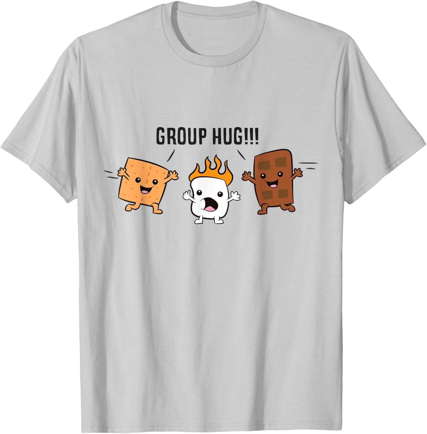 Group Hug S'mores Campfire Marshmallow Chocolate Smores T-Shirt - T-Shirt | Ash