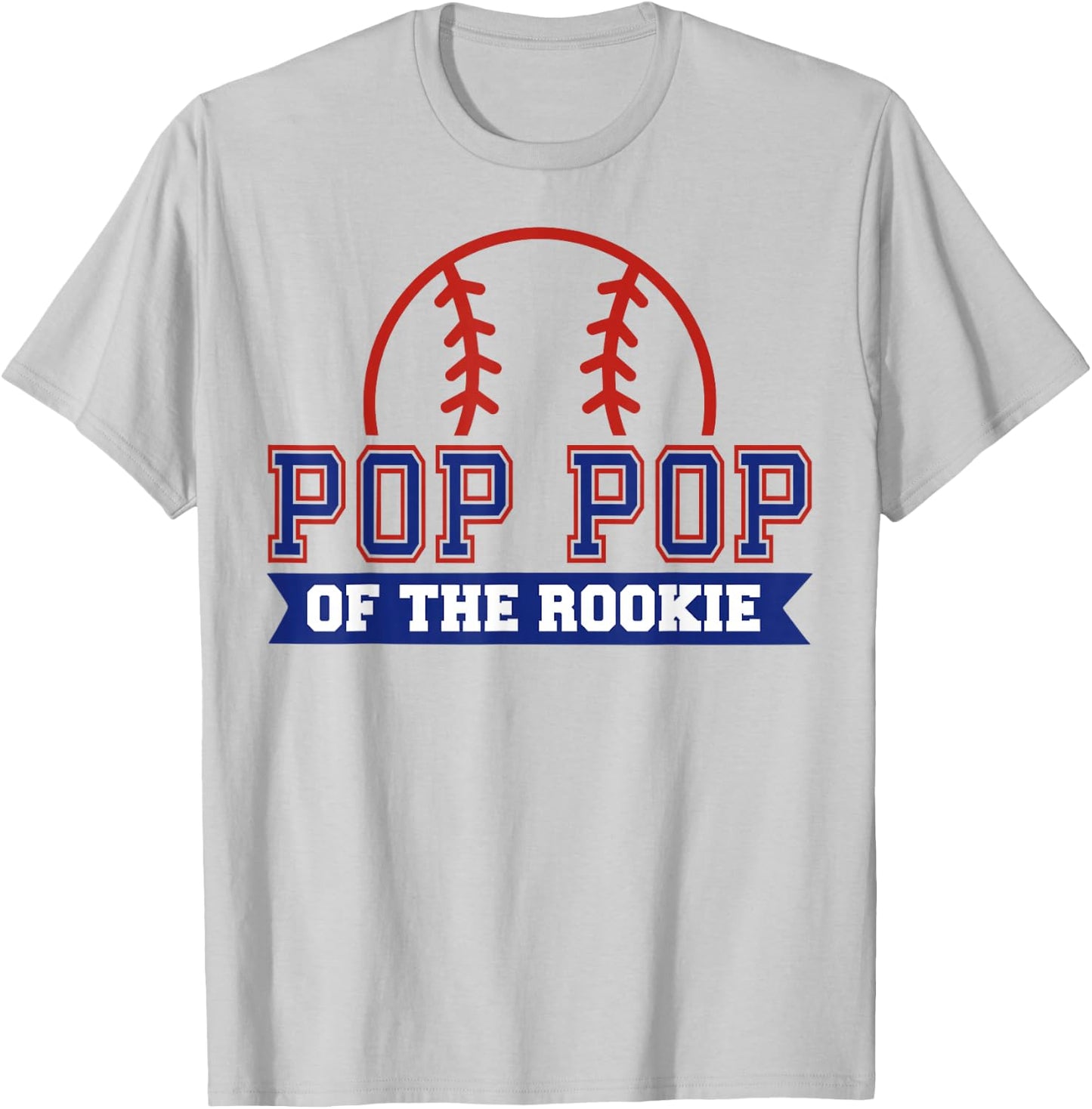 Pop Pop of Rookie 1st Birthday Baseball Theme Matching Party T-Shirt - T-Shirt | Ash