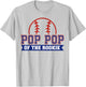 Pop Pop of Rookie 1st Birthday Baseball Theme Matching Party T-Shirt - T-Shirt | Ash